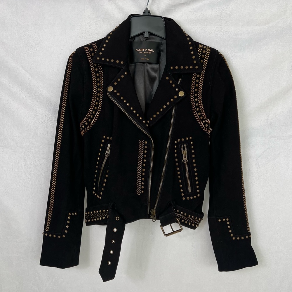 Nasty Gal Suede Moto Jacket